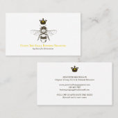 Einfache Honeycomb Crown Queen Bee Visitenkarte (Vorne/Hinten)