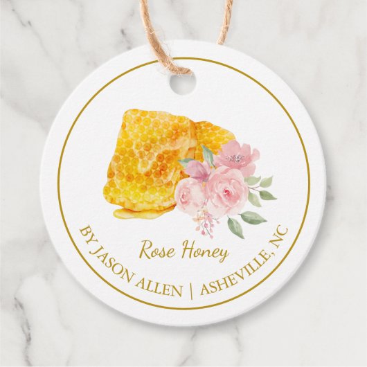 Einfache Honeycomb-Rose in Honey Hang Tag Geschenkanhänger (Vorderseite)