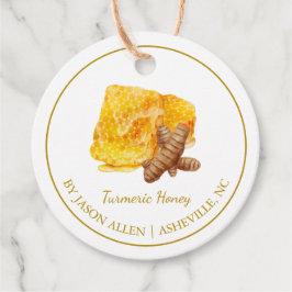 Einfache Honeycomb Turmeric Infused Honey Hang Tag Geschenkanhänger