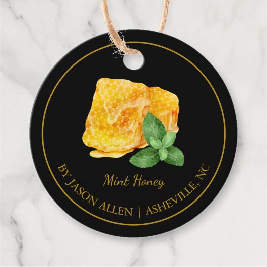 Einfache Honigwabenminze infused Honey Hang Tag Geschenkanhänger (Vorderseite)