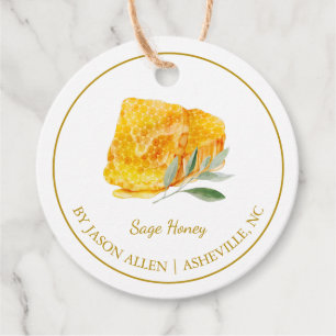 Einfache Honigwabensage mit Honey Hang Tag Geschenkanhänger