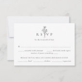 Einfache horizontale Hochzeit mit Schwarz und Weiß RSVP Karte (Vorderseite)