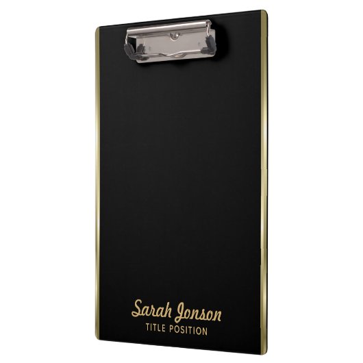 Einfache horizontale Streifen aus Gold Klemmbrett (Links)