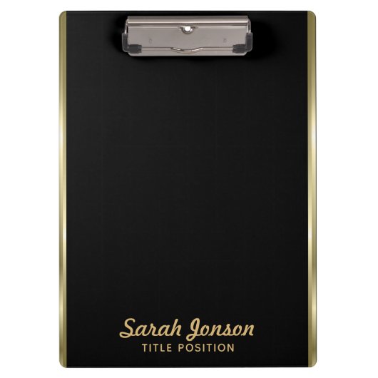 Einfache horizontale Streifen aus Gold Klemmbrett (Vorderseite)