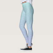 Einfache horizontale Streifen - Cool blaue Linie Leggings (Links)