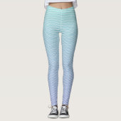 Einfache horizontale Streifen - Cool blaue Linie Leggings (Vorderseite)