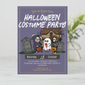 Einfache Horror Sporoke Kinder Halloween Kostüm Pa Einladung (Stehend Vorderseite)