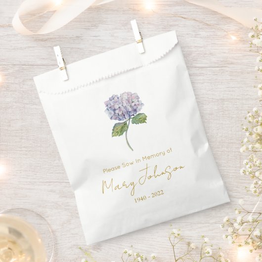 Einfache Hortensien-Samenpackung Beerdigung  Geschenktütchen (Ausgeschnitten)