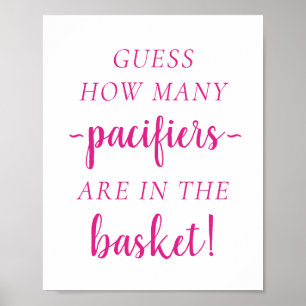 Einfache Hot Pink-Anzahl Magenta Guessing Game Poster