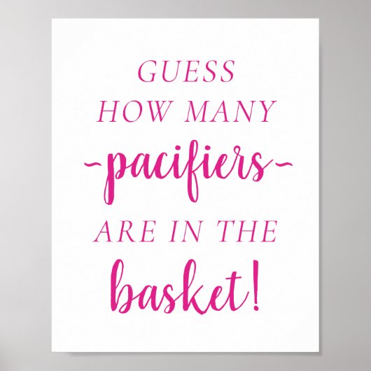 Einfache Hot Pink-Anzahl | Magenta Guessing Game Poster (Vorne)