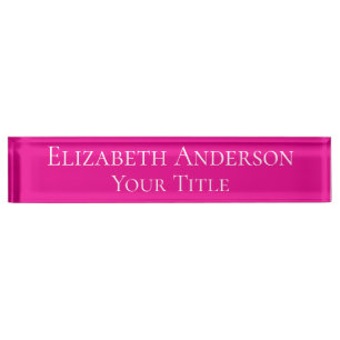 Einfache Hot-Pink-Namensschild Namensplakette