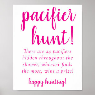 Einfache Hot Pink-Schnuller-Jagd Magenta Party G Poster