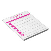 Einfache Hot-Pink- und White-Bunco-Punktkarte Notizblock (angewinkelt)