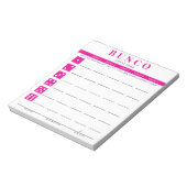 Einfache Hot-Pink- und White-Bunco-Punktkarte Notizblock (Rotiert)