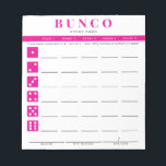 Einfache Hot-Pink- und White-Bunco-Punktkarte Notizblock<br><div class="desc">Entferne so viele Punktkarten wie nötig von diesem Notizblock und schlüpfe dein Bunco-Spiel mit diesen, bereit zu gehen und leicht zu benutzen, Abreißen von Punkteblättern und jeder Spieler kann leicht behalten, die Spur seiner Gewinne und Verluste, sowie das Sammeln von buncos und kleinen buncos für bis zu fünf Runden. Hübsche...</div>