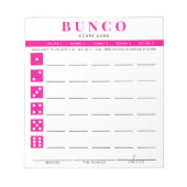 Einfache Hot-Pink- und White-Bunco-Punktkarte Notizblock (Vorderseite)