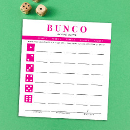 Einfache Hot-Pink- und White-Bunco-Punktkarte Notizblock