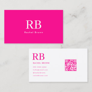 Einfache Hot Roink QR-Code Visitenkarte