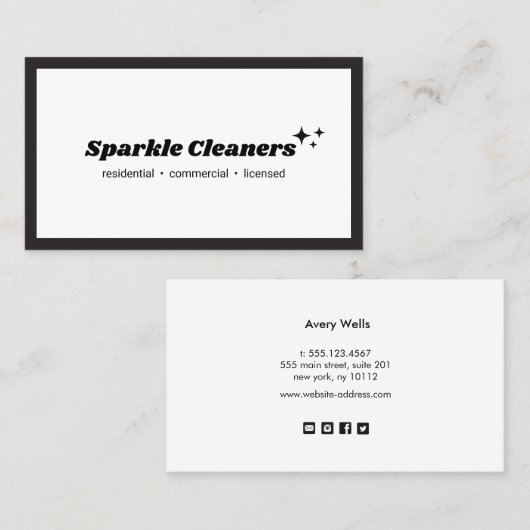 Einfache Housekeeping-Service-Sterne Visitenkarte (Vorne/Hinten)