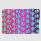 Einfache Hübsch blaugrüne Türkis aquamarine Meeres Golfhandtuch (Horizontal)