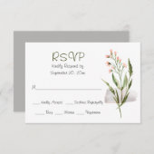 Einfache Hübsch-Pink-Aquarellfarben-Blume mit RSVP (Vorne/Hinten)