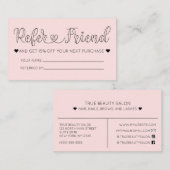 Einfache Hübsch-rosa-Herz-Typografie Visitenkarte (Vorne/Hinten)