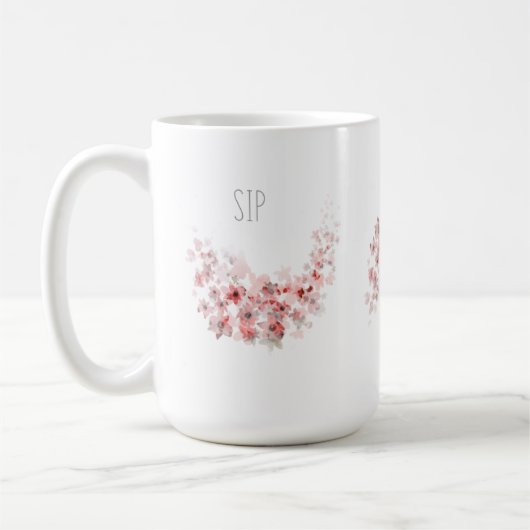 Einfache Hübsche Aquarellfarbe Rosa Blumencoffee T Kaffeetasse (Links)