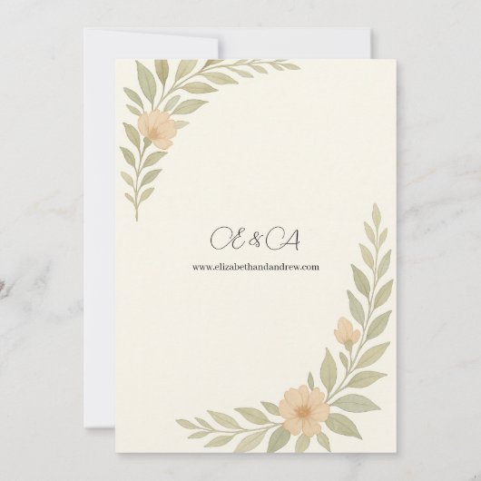 Einfache Hübsche Hochzeitsfeier Einladung (Rückseite)