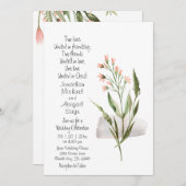 Einfache Hübsche Rosa Blume Christlich Hochzeit Einladung (Vorne/Hinten)