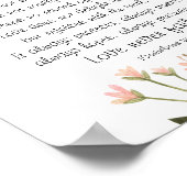 Einfache Hübsche Rosa Blume Christlich Hochzeit Poster (Ecke)