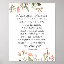 Einfache Hübsche Rosa Blume Christlich Hochzeit Poster