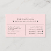 Einfache Hübsche Rosa Herz Typografie Ernennung Visitenkarte (Rückseite)