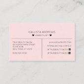 Einfache Hübsche Rosa Herz Typografie Haare Visitenkarte (Rückseite)