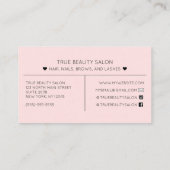 Einfache Hübsche rosa Herzenslust - Loyalität Visitenkarte (Rückseite)