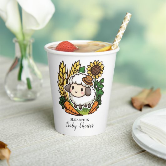 Einfache Hübsche Schafspuffel-Dusche Pappbecher (In Situ)