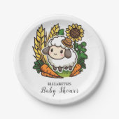 Einfache Hübsche Schafspuffel-Dusche Pappteller (Vorderseite)