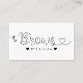 Einfache Hübsche Schwarz-weiß Hearts Typografie Br Visitenkarte (Vorderseite)