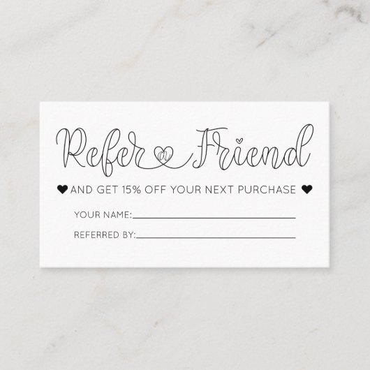 Einfache Hübsche Typografie des weißen Herzens Visitenkarte (Vorderseite)