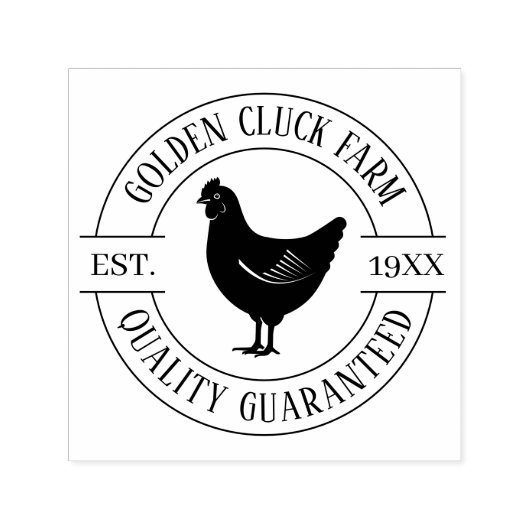 Einfache Hühnereier-Runde Permastempel (Design)