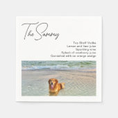 Einfache Hunde Foto Drink Rezept Moderne Hochzeit Serviette (Vorderseite)