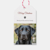 Einfache Hunde Foto Frohe Weihnachten Geschenkanhänger (Vorderseite)