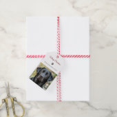 Einfache Hunde Foto Frohe Weihnachten Geschenkanhänger (Mit Garn)