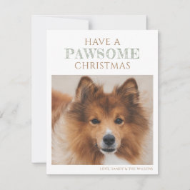 Einfache Hunde Foto Weihnachtsferien - Flat Card Feiertagskarte