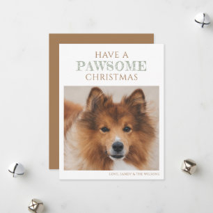Einfache Hunde Foto Weihnachtsferien - Flat Card Feiertagskarte