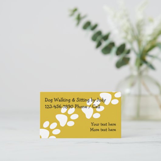 Einfache Hunde laufen und sitzen Visitenkarte (Stehend Vorderseite)