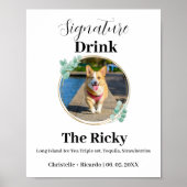 Einfache Hunde Signatur trinken Hochzeit Bar Poste Poster (Vorne)