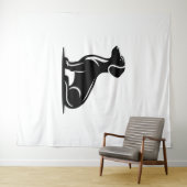 Einfache Hundemotif-Silhouette Wandteppich (Beispiel (Horizontal))
