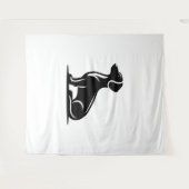 Einfache Hundemotif-Silhouette Wandteppich (Vorderseite (Horizontal))