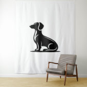 Einfache Hundemotif-Silhouette Wandteppich (Beispiel)