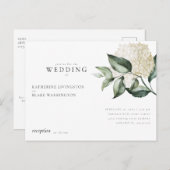 Einfache Hydrangea Postkarte Einladung Hochzeit (Vorne/Hinten)